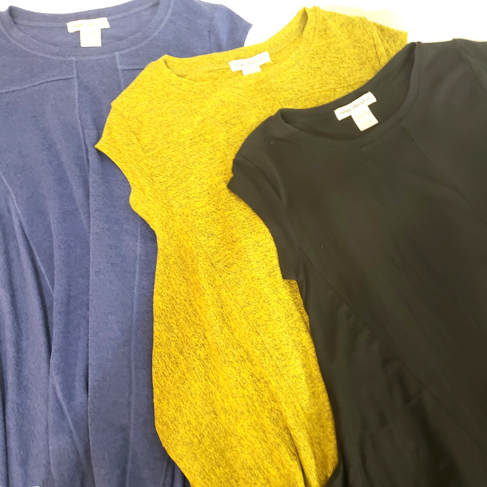 (3) Indigo Thread SIZE XS Asymmetrical Tunic Top Blue Black Yellow Boho Festival